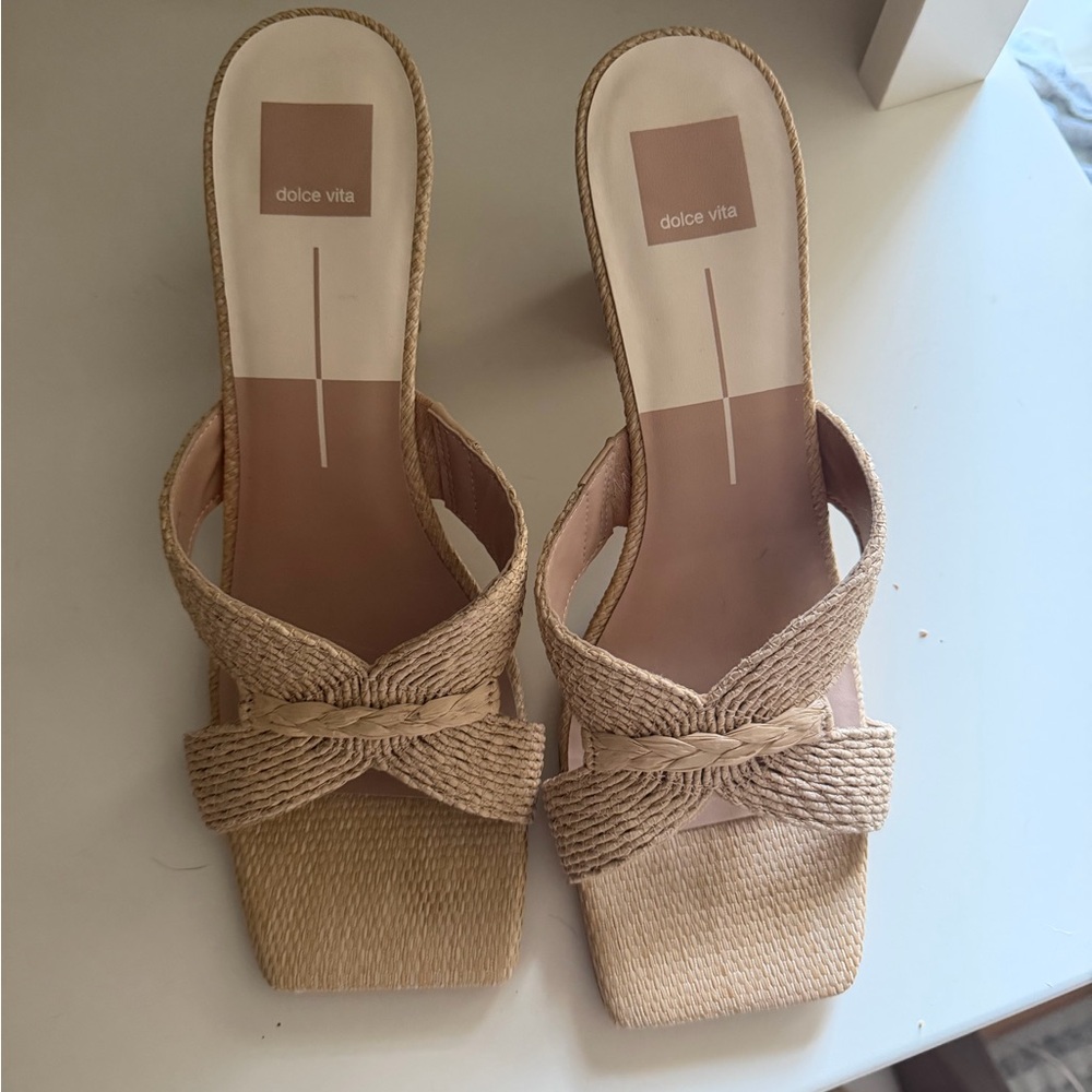Dolce Vita Tan Woven Heels Size 11